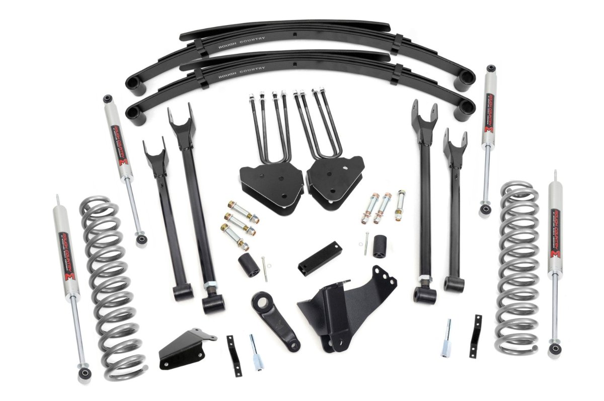 Ford F-250 Super Duty Suspension Lift Kit - Rough Country - 8 Inch Lift | 4 Link | RR Springs | M1 - '05-'07